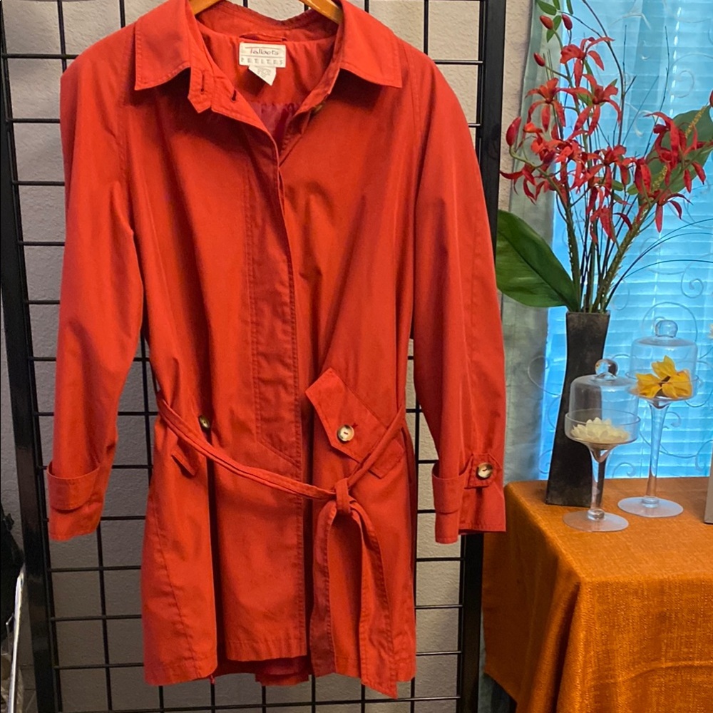 Talbots petites Women's Red Trench Coat